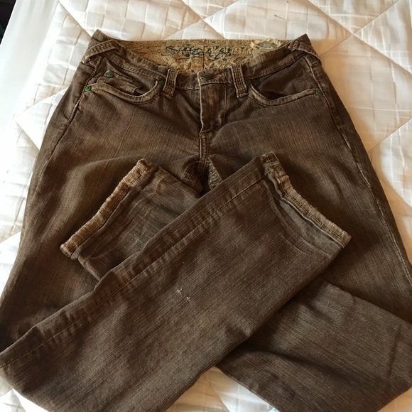 Stitchs Maya Straight Leg Brown Jeans 